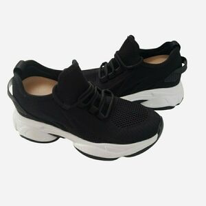 Black White Womens Sneakers Elevated Insert Shoes Size 37 US 6.5 Designed
